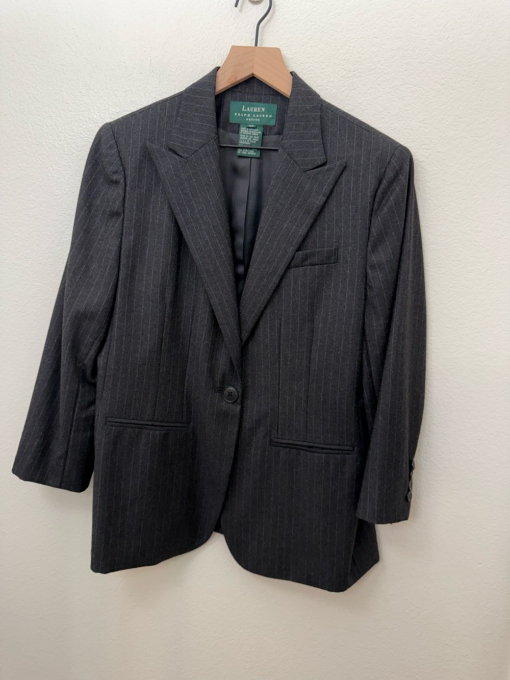Lauren Ralph Lauren Pinstripe Wool Blazer Academia Preppy Office 12P